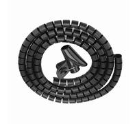 Jenivaint Tube D'enveloppe de Câble en Spirale, Protecteur de Cordon Flexible et Réutilisable à Fermeture éclair pour la Gestion des Fils, avec Une Solution Facile à Couper à la L (1,5 m * 16 mm)