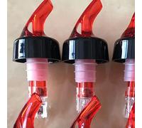 Jenivaint Verseurs de Bouteilles 6 Pièces, Buse de Distributeur de Liquide en Plastique de qualité Alimentaire avec Fonction de Décantation pour Vin, Cocktail et Boisson (rouge)