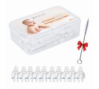 Jenna® |10 Embouts Seringue Nasale Bébé Réutilisables Embout Mouche Bébé Souple Silicone Hypoallergénique Compatible Sérum Physiologique Nettoyage Facile Hygiène Nez Bébé & Nouveau-Né Brosse Incluse