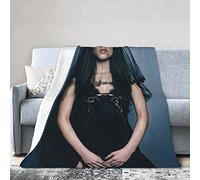 Jenna Mercredi Ortega Addams Couvre-lit en micro polaire léger et super doux pour canapé, lit, salon, canapé, chaise 125 x 100 cm