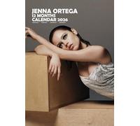 Jenna Ortega Calendrier 2026, format A3, à spirales, couleur unie, lot d'autocollants pour calendrier gratuit.