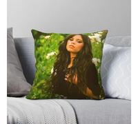 Jenna Ortega Jane The Virgin Taie d'oreiller carrée en polyester et lin Motif velours