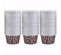 Jenngaoo 100 Pièces Tasses de Cuisson à Gâteau Rondes, Mini Doublures de Petit Gâteau Étui en Papier Muffin Tasse de Cuisson Moule à Gâteau Outils de Décoration pour la Fête de Mariage(Brun)