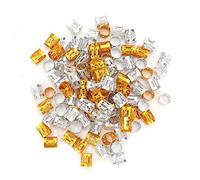 Jenngaoo 100Pcs Dreadlocks Réglables Perles de Tresse Cheveux, Anneaux en Métal en Aluminium Manchettes Décoration Cheveux Dreadlocks Perles Tressage Décorations de Cheveux Accessoires(Or + Argent)