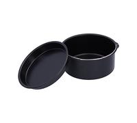 Jenngaoo 2 Pièces Accessoires de Friteuse à Air, Tonneau à Gâteau Rond Noire et Moule à Pizza pour Plateau de Cuisson Domestique Ragoûts Desserts Frittatas Lasagne (7 Inches)