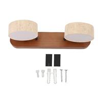 Jenngaoo Applique Murale LED Moderne en Pierre Naturelle Rotative à 2 Lumières, Cylindre Design pour Entrées Cuisines Dressing, Matériau Chêne et Panneau PC Transparent, Installati (Couleur noyer)