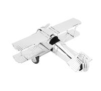 Jenngaoo Avión de Metal Decorativo, Modelo de Avión Vintage de Hierro para Estanterías Oficina Hogar 16.3x13x7CM (7111U-1302 Silver plaqué)