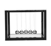 Jenngaoo Balles d'équilibrage de Newton Cradle, 2 Couleurs Balance Balance Pendulum avec Base Noire Swinging Kinetic Balls Pendulum Decorative Physics Gadget pour la décoration du Bureau à (Black)