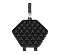 Jenngaoo Bubble Waffle Pan Anti Stick Double Sided Stovetop Maker, avec Poignées Anti Brûlure pour Usage Domestique et Commercial, Moule à Gaufre en Aluminium Moulé
