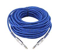 Jenngaoo Cable Jack 6.35 20m, Prise Jack Double, Stéréo Mâle Vers Câble Audio Équilibré pour Guitare Électrique Mélangeur Stéréo Guitare Basse Guitare Haut-Parleur