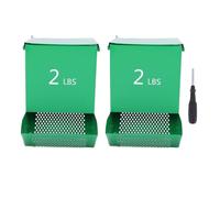 Jenngaoo Distributeur de Nourriture pour Lapins, Distributeur de Nourriture pour Petits Animaux en Métal Suspendu avec Couvercle 2 x 7.09 x 6.69 x 4.72 Pouces pour Lapin Hamster Ca