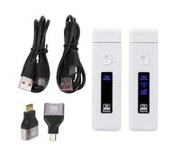 Jenngaoo Émetteur Récepteur Multimédia HD Sans Fil, Transmission 4K Décodée Sortie 1080P 60Hz, Double Fréquence 5G 2.4G, Kit Extenseur Portable Plug and Play pour Projecteur TV Box (Blanche)