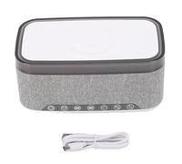 Jenngaoo Enceinte Bluetooth Chargeur sans Fil Multifonction, Horloge Radio Réveil Lampe Veilleuse LED Bruit Blanc pour Table de Chevet Compatible avec Téléphones