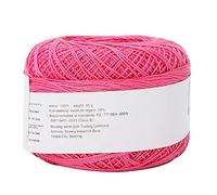 Jenngaoo Fil de Coton en Dentelle, Fil de Coton en Dentelle Populaire au Crochet à La Main en Soie d'Été Léger Fil Mince Boule au Crochet Dentelle à La Main Tricot Artisanat Fil d'art(Rose Red)