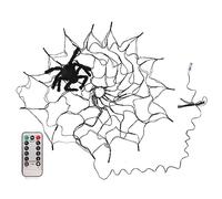 Jenngaoo Guirlande Lumineuse Toile d'Araignée Halloween, 8 Modes d'Éclairage LED Lumière Chaude Décoration pour Jardin Haies Clôtures Porches Mur, Décorations de Fête Éclairage Ext