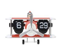 Jenngaoo Horloge Murale Avion Automatique à Piles Rétro, 12 Heures Affichage Cliquez Flip Design Unique, Base Antidérapante Silencieuse pour Salon Chambre Bureau Étude (Orange)