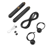 Jenngaoo Jump Rope with Counter, Rechargeable Weighted Cordless Skipping Rope with LCD Display Track Count Time Calories for Men Women Kids Fitness Training Home Exercise Workout (Noir)