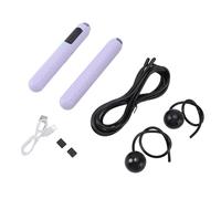 Jenngaoo Jump Rope with Counter, Rechargeable Weighted Cordless Skipping Rope with LCD Display Track Count Time Calories for Men Women Kids Fitness Training Home Exercise Workout (Violet)