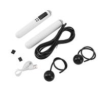 Jenngaoo Jump Rope with Counter, Rechargeable Weighted Cordless Skipping Rope with LCD Display Track Count Time Calories for Men Women Kids Fitness Training Home Exercise Workout (Blanc)