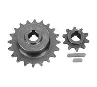 Jenngaoo Kit de Poulies Chaîne 420 10/20D avec Clés, Poulies 20T Arbre Intermédiaire et 10T Avant Diamètre 5/8 Pouce en Acier Allié Compatible CT200U BT200X MB165 MB200 pour Mini M