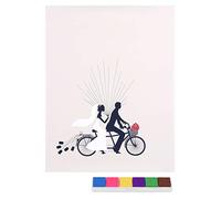 Jenngaoo Mariage d'arbre d'Empreintes Digitales, Empreintes Digitales Peinture Marié Mariée Tour Vélo Motif Empreinte Digitale Bricolage Invité Signature pour Mariage Fête d'anniversaire