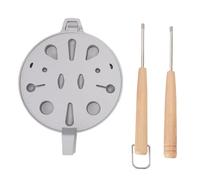 Jenngaoo Moule à Biscuits Noix 12 Cavités, Alliage d'Aluminium et Bois Revêtement Antiadhésif Forme Fleur pour Cuisinière à Gaz et Four (Argent)