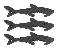 Jenngaoo Ouvre-Bouteille Requin, 3 Pièces Porte-Clés Multifonctionnel en Fibre de Carbone pour Bar, KTV, Maison