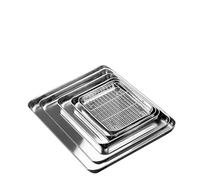 Jenngaoo Plaque de Cuisson en Acier Inoxydable avec Grill Amovible 40 x 30 x 2,5 cm Acier Inoxydable Plaque à Pâtisserie pour Maison Hôtel Restaurant (40-30-2,5 cm)