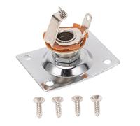 Jenngaoo Plateau de Prise Jack pour Guitare Électrique, Connexion Sortie Jack Socket, Métal, Format Carré Compact pour Telecaster et Modèles Similaires, Installation Facile, Accessoire de R (Chrome)