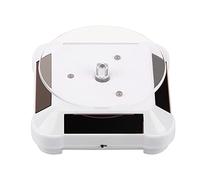 Jenngaoo Plateau Tournant Solaire, Étagère de Support Rotative à 360 Degrés avec Lumière LED pour Collection de Passe-Temps de Montre de Bijoux(White)