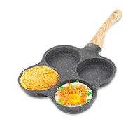 Jenngaoo Poêle Antiadhésive 4 Emplacements, Parfaite pour Omelette, Crêpe, Burger, Steak, Compatible Plaque Induction et Gaz, Cuisson Uniforme, Design Pratique, Nettoyage Facile