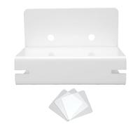 Jenngaoo Porte-brosse à dents adhésif mural en acrylique avec gestion de câbles, support de rangement sans dommage pour salle de bain, capacité de charge 2 lbs, fixation adhésive r (Blanc)