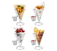 Jenngaoo Présentoir de frites, panier frites, casse-croûte et fournitures sauce, utilisés dans la cuisine Frites de pommes terre ménagères (Single X 4)