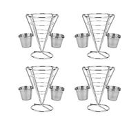 Jenngaoo Présentoir de frites, panier frites, casse-croûte et fournitures sauce, utilisés dans la cuisine Frites de pommes terre ménagères (Argent)