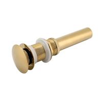 Jenngaoo Robinet de Vidage pour Évier, Mécanisme à Bouchon Pressoir Sans Débordement en Laiton, Taille G1 1/4 (chrome doré)