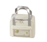 Jenngaoo Sac à Repas Isolé Grande Capacité avec Poignée, Toile Oxford Résistante pour Pique-nique, Randonnée, Bureau et Usage Quotidien (Orange beige)