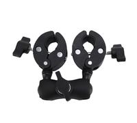 Jenngaoo Support double pince avec bras articulé à rotule 360°, support parapluie, pince caméra, pôle clamp, alliage métallique et ABS, pour trépieds, éclairage studio, enregistrem