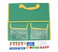 Jenngaoo Tableau d'Histoires en Feutrine de Légumes et Fruits, Planche d'Apprentissage Préscolaire Pliable Double Face avec Pièces Amovibles pour Enfants, Jouet Éducatif pour Tout-