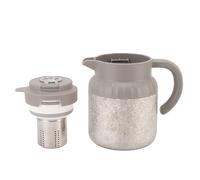 Jenngaoo Tetera con Infusor, Capacidad 1100ml con Pantalla Mecánica, Separación Agua/Té, Titanio Puro, Tetera Térmica Multifuncional para Preparar Té/Café en Hogar u Oficina