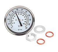 Jenngaoo Thermomètre à Cadran, Thermomètre de Brassage de Bière en Acier Inoxydable 1/2 "Npt Thermomètre à Cadran à Double Échelle avec Contre-Écrou et Joint Torique