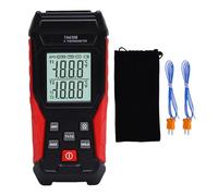 Jenngaoo Thermomètre Numérique Type K avec Sondes, 2 Canaux Thermocouple Température Mètre LCD Rétroéclairage Précision Électronique pour Usage Industriel