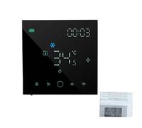 Jenngaoo Thermostat Intelligent, Ecran Tactile 4 Pouces Controle Climatique Maison Connectee WiFi Systeme CVC AC Central VRF Compatible Assistant Vocal Application TY (Noire)