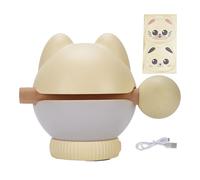 Jenngaoo Veilleuse Chat Mignon Rechargeable, Lampe de Chevet Portable 3 Niveaux de Luminosité pour Décor Chambre à Coucher et Salon (Jaune)