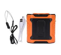 Jenngaoo Ventilateur de Ceinture Personnel Rechargeable USB, Ventilateur Portatif Compact avec 100 Vitesses Ajustables et Lampe Torche, 3.7x2.7x3.8 Pouces pour Camping, Travail en (Orange)