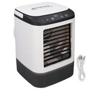 Jenngaoo Ventilateur Rafraîchisseur d'Air Portable, Climatiseur Évaporatif avec Réservoir 900ML Humidificateur 3 Vitesses Ventilation 7 Couleurs LED pour Bureau Chambre Extérieur