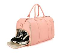 Jenni Bag Sac de voyage 2.0, sac de voyage pliable avec roulettes, cuir synthétique 2 en 1, sac de voyage à suspendre, sac de voyage convertible imperméable, rose, Basic