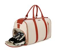 Jenni Bag Sac de voyage 2.0, sac de voyage pliable avec roulettes, cuir synthétique 2 en 1, sac de voyage à suspendre, sac de voyage convertible imperméable, blanc, Basic