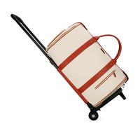 Jenni Bag Sac de voyage 2.0, sac de voyage pliable avec roulettes, cuir synthétique 2 en 1, sac de voyage à suspendre, sac de voyage convertible imperméable, blanc, Roller