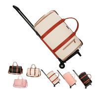 Jenni Bag Sac de voyage avec roulettes, sac à vêtements pour voyage, sac à vêtements élégant avec poche pour articles de toilette, bandoulière et compartiment à chaussures, sac de sport pliable 2 en 1