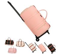 Jenni Bag Sac de voyage avec roulettes, sac à vêtements pour voyage, sac à vêtements élégant avec poche pour articles de toilette, bandoulière et compartiment à chaussures, sac de sport pliable 2 en 1